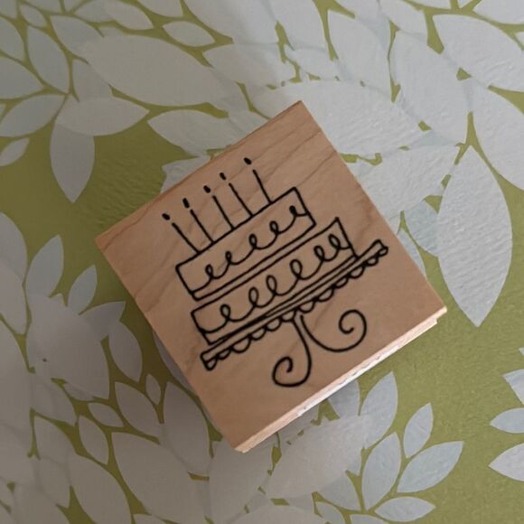 Savvy Stamps  Birthday Cake Rubber Stamp - Picture 1 of 4